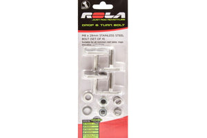 M8 x 28mm SS Drop & Turn Bolt and Nut Set - 4 pack